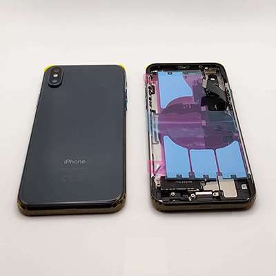 SCOCCA COMPLETA CON FLAT PER APPLE  IPHONE XS NERO