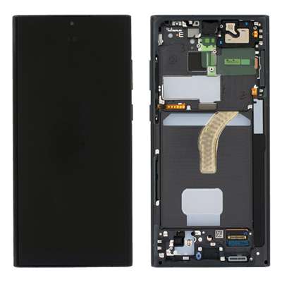 LCD + FRAME NERO PER SAMSUNG GALAXY S22 ULTRA S908B SERVICE PACK