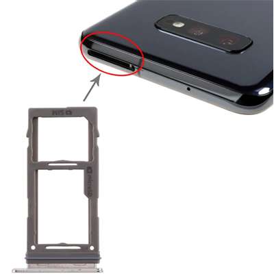 CARRELLO SIM PER SAMSUNG GALAXY S10 PLUS SM G975 SILVER ORIGINALE USATA AA+