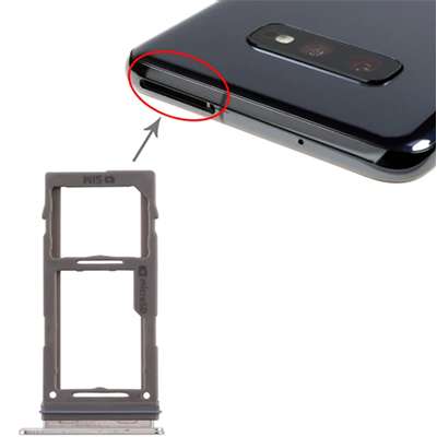 Carrello SIM per Samsung Galaxy S10 PLUS SM G975 SILVER ORIGINALE USATA AA+