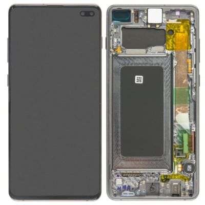 LCD + FRAME NERO PER SAMSUNG GALAXY S10 PLUS G975F SERVIC PACK