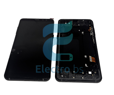 LCD + FRAME NERO PER SAMSUNG A8 2018 ORIGINALE