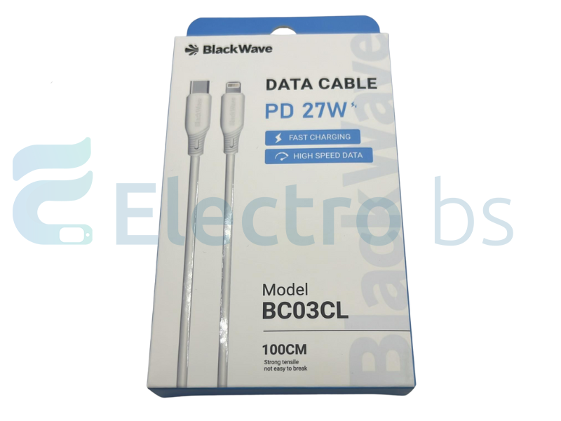 BLACKWAVE CAVO DATI USB-C TO LIGHTNING PD27W BIANCO 1MT BC03CL