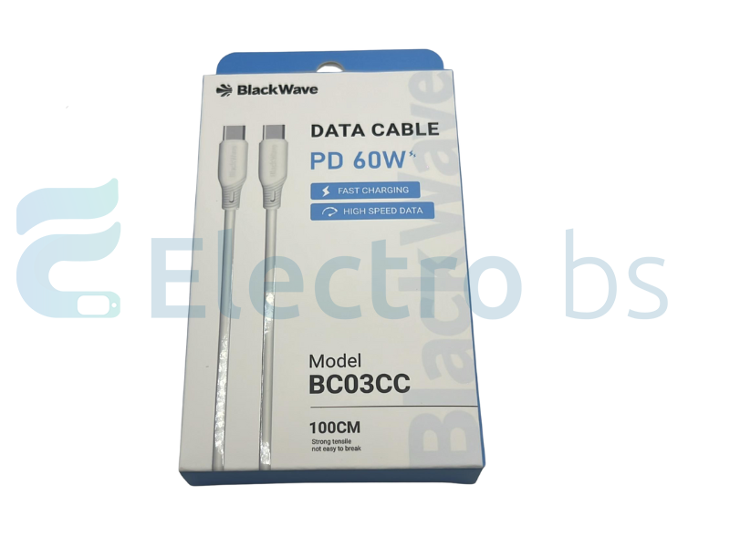 BLACKWAVE CAVO DATI USB-C TO USB-C PD60W BIANCO 1MT BC03CC