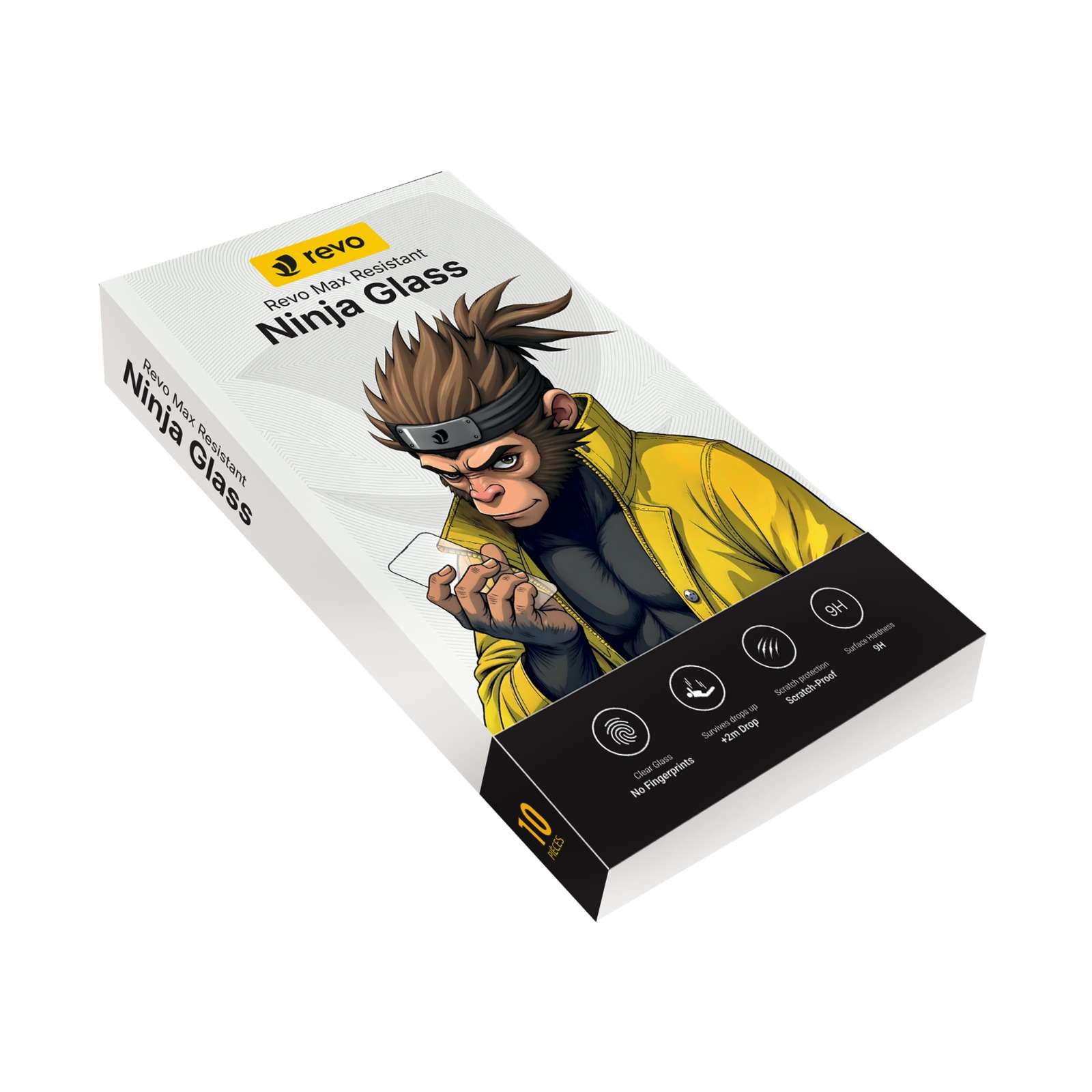 REVO CONFEZIONI DA 10 PELLICOLA SALVA SCHERMO IN VETRO TEMPERATO PRINT PER IPHONE 12 / 12 PRO